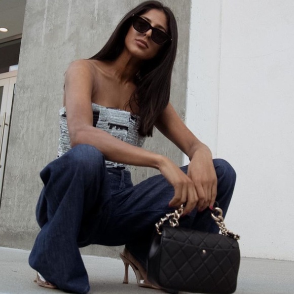 ZARA Newspaper Print Crop Top - Picture 1 of 13